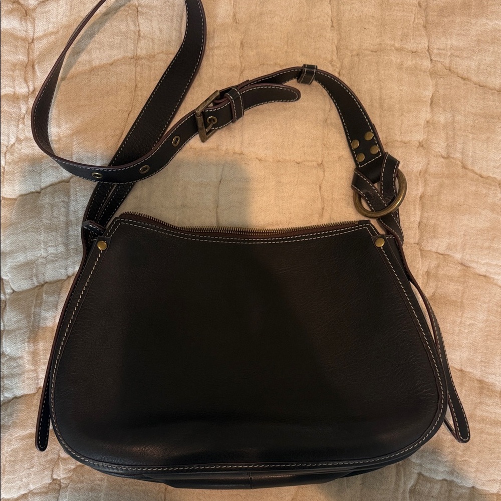 HOBO chocolate brown leather shoulder bag